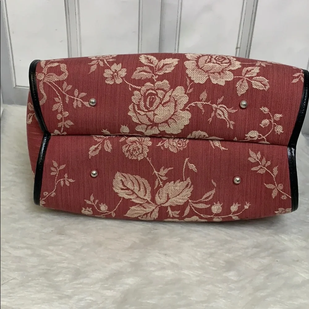 Brighton Red and Black Floral Jacquard Satchel